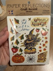 Vintage Sticker Lot 4 Packages Suzy’s Zoo, Halloween, Photo Humor Speech Bubbles