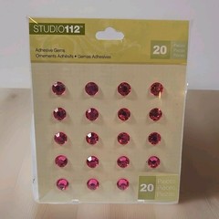 Studio 112 Adhesive Gem Stickers 20 Count Pink New Crafting Scrapbooking