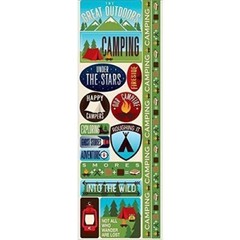 Reminisce Signature Series Cardstock Combo Stickers, 4.25 by 12-Inch, Great Outd