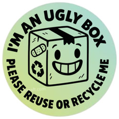 Ugly Box Reuse or Recycle Stickers | Eco-Friendly Shipping Packaging Label