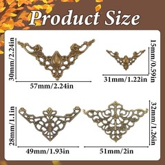 96Pcs Vintage Metal Book Corner Protectors for Scrapbooks and Crafts