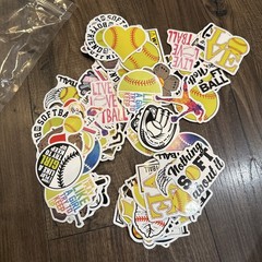 ASST SOFTBALL STICKERS GIRLS BIG LOT