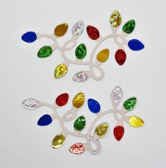 Christmas Lights Die Cut 4 Pc Scrapbooking Cardmaking Cardstock Embellishment