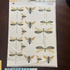 Craft Decoupage ,Decal And Rub On Transfer Anna Griffin Bees Flowers Butterfly