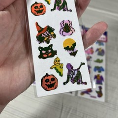 Vintage Stickers 90’s Halloween Pearl Iridescent Stickers New Lot of 4 Taiwan