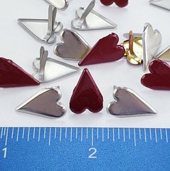 20 Country Hearts Brads 2 Colors Heart Embellishments Cardmaking Junk Journals