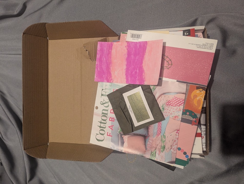 Junk Journal Mystery Box Of Color Swatches, Magazine Pages, Etc
