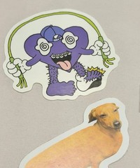Vintage Sticker Decal Lot Rare Weiner Dog NY Boston Groovy Tiger NY Boston NH