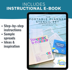 Portable Planner Stencils – x16 Small Square Journal Stencils with Templates for