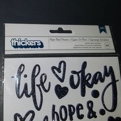 2 Packages Thickers Glitter Foam Stickers Lot Gold White Letters Black Blue NEW