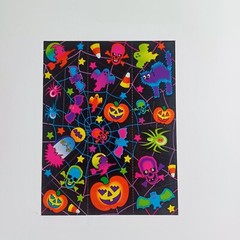 Vintage Lisa Frank Sticker Sheet S129 -Halloween -Pumpkins -HTF Rare 80s Unused
