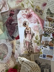 Victorian Ephemera Bundle Romantic Junk Journal Kit Collage Papers 90 + Pieces