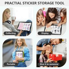 Sticker Storage Organizer Binder A5 Sticker Book Collecting Album Reusable St…