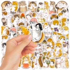50pcs Cute Cats Stickers, Cat Lover, water bottle laptop no residue, 210