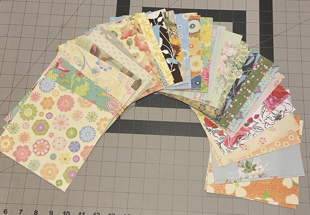 HUGE 6×6 SCRAPBOOK PAPER & CARD STOCK ~50 sheets~Floral & Patterns~NEW