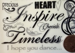 WONDERFUL WORDS Rub-On Transfers(4.5”x 7”)Inspire•Believe •Happiness•Card Making