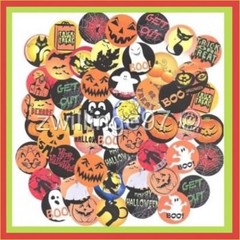 100 Precut assorted HALLOWEEN BOO BOTTLE CAP or CHARM TRAY IMAGES Variety 1 inch