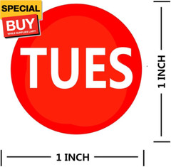 7 Days of The Week Labels Color Coding Dot Round Self Adhesive Stickers,1inch Ro