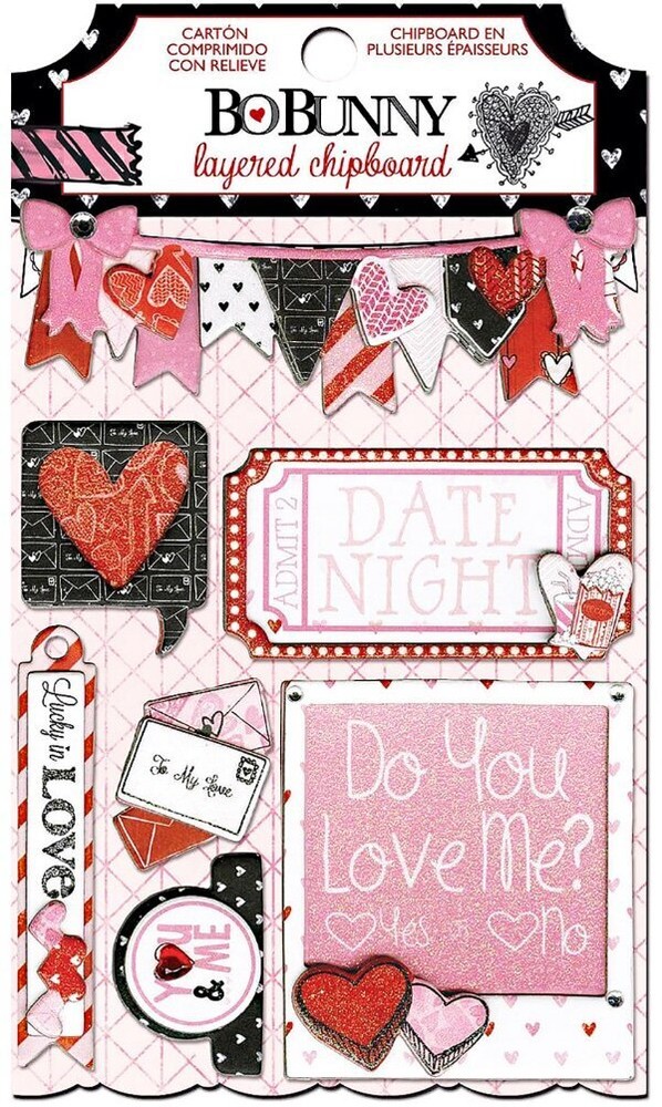 BoBunny, Head Over Heels, Chipboard Embellishments, Layered, Love, Valentines