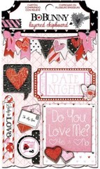 BoBunny, Head Over Heels, Chipboard Embellishments, Layered, Love, Valentines