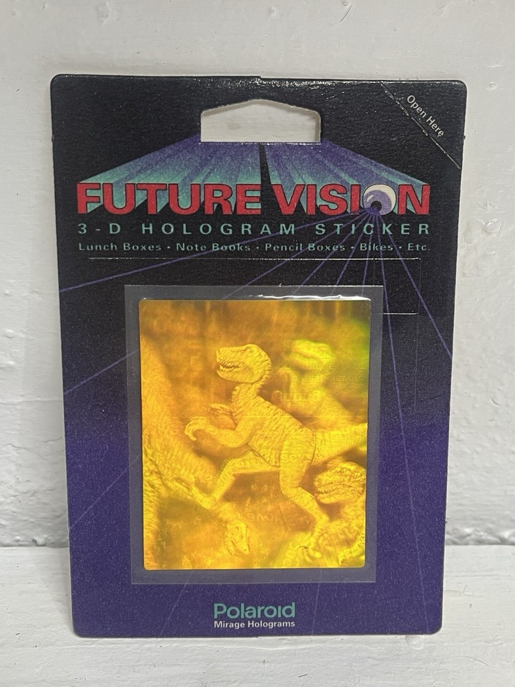 Polaroid Mirage Holograms 3-D Dinosaur Gold Holographic Sticker P6867