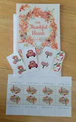 Thanksgiving Autumn Pumpkin Apple Stickers Table Cards and Greeting Card Set
