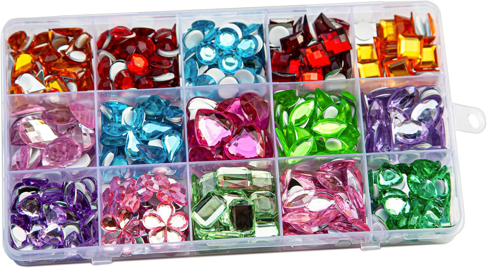 Self Adhesive Gems Jewels for Kids Crafts Rhinestones Jumbo Crystal Stickers10 S