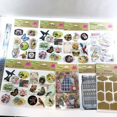 Crafters Square Sticker LOT Vintage Birds Butterflies Floral Mason Jar Labels
