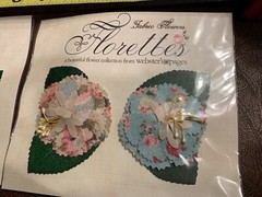 Rare Fabric Flowers, 4 pcs, Webster’s Pages, Florettes New In 2 Sealed Packs