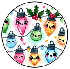 ADORABLE CHRISTMAS LIGHTS LIGHTBULBS ENVELOPE SEALS LABELS STICKERS PARTY FAVORS