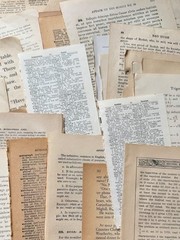 50 Vintage Antique Neutral Ephemera Old Book Page Lot Collage Craft Junk Journal
