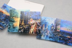 Rain drops PET Stickers Pack ｜City view glass rain drops themed Stickers TZB-M