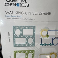 Creative Memories Walking on SunShine Laser Paper Pack 3 Sheets 12×12 Brand New