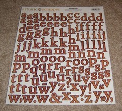 Creative Imaginations Artistic Scrapper Lower Case Wood Look Alphabet Sticker