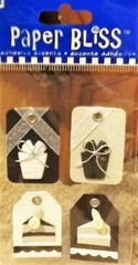 Classic Celebration Cake Wedding Black Gray White Mini Tags Paper Bliss Stickers
