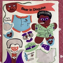 Vintage 1983 Sandylion Maxi Activity Sticker Sheet Halloween Bear Costume