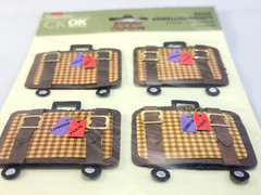 Rare Creating Keepsakes Suitcase Stickers Retro 3D Travel Embellishments 4pc