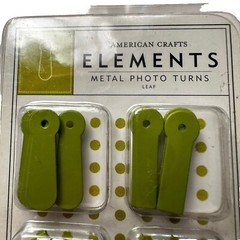 Photo Turns & Brads LEAF Dark Green ,Arrow, Round, Pointed & Flat Off