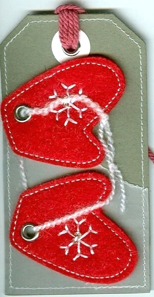 Winter Mittens Warm Hands Snow Cold Play Fresh Tags Die-cut Handmade Tag