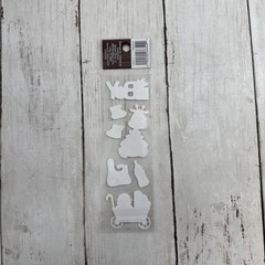 Its A Boy Baby Boy Scrapbooking Stickers by Recollections Dimensional Bib Bottle