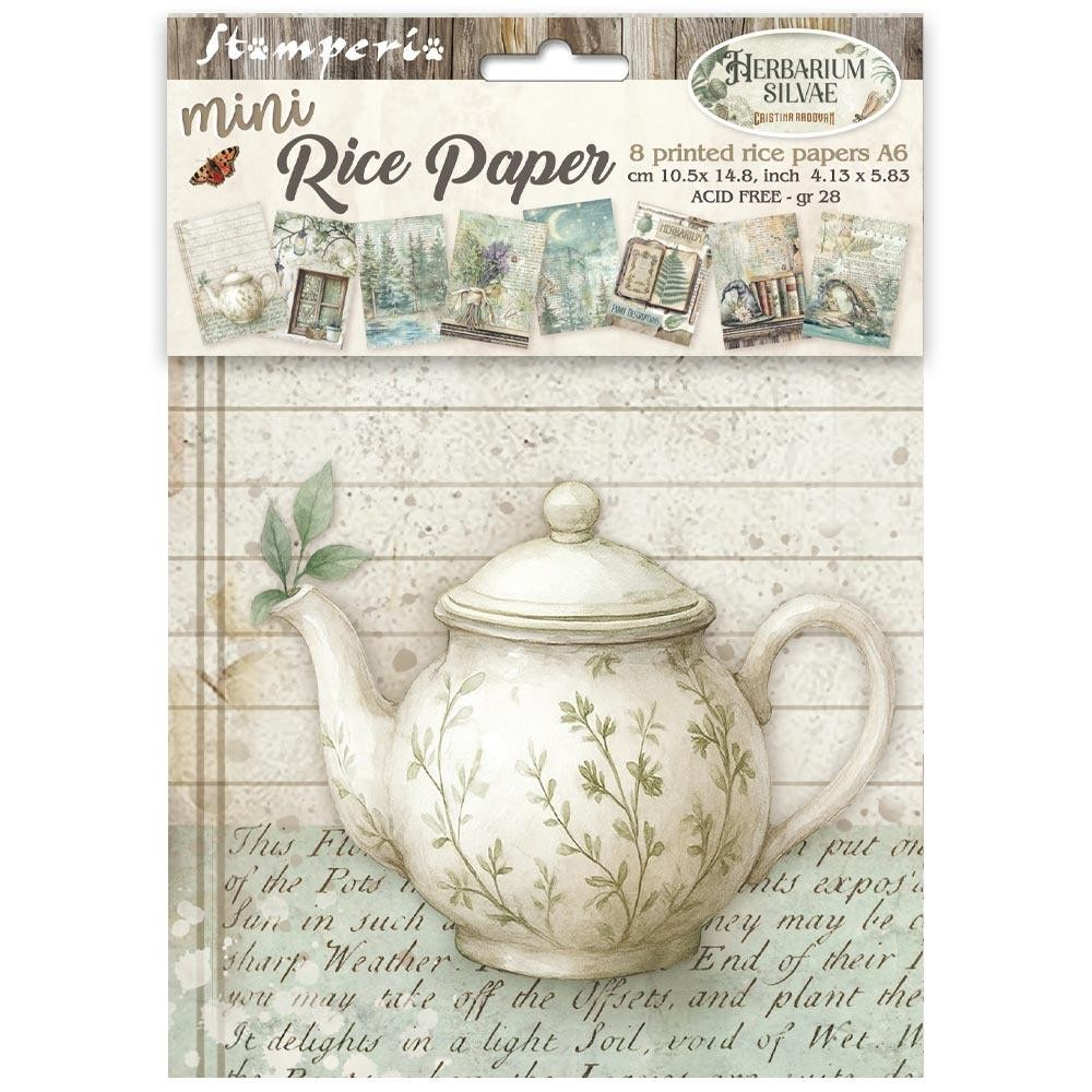 Stamperia Mini Rice Paper- Herbarium Silvae A6 , DFSA6X02