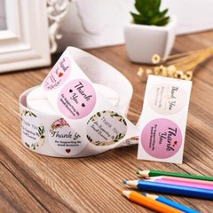 500pcs/Roll 1″/1.5″Thank You Stickers for Small Business,Round Sealing Labels