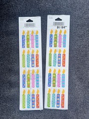 Two Packs Frances Meyer Birthday Candle Stickers Colorful 8 Sheets