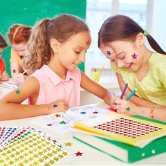 2800 PCS Star Stickers for Kids Reward, 8 Colors Holographic Small Star Stickers