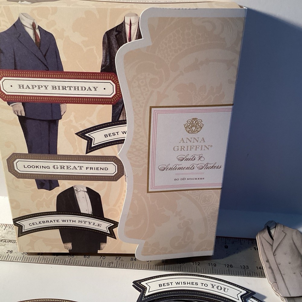 Anna Griffin Suits And Sentiment Stickers Package Missing 4 Pieces