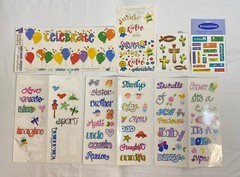 Scrapbooking Supplies Lot of Stickers paper pages Stencils RubOns Ephemera Craft