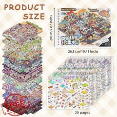 10PCS Big Scene Books 3D House Sticker Book Adult Stress Relief Toy