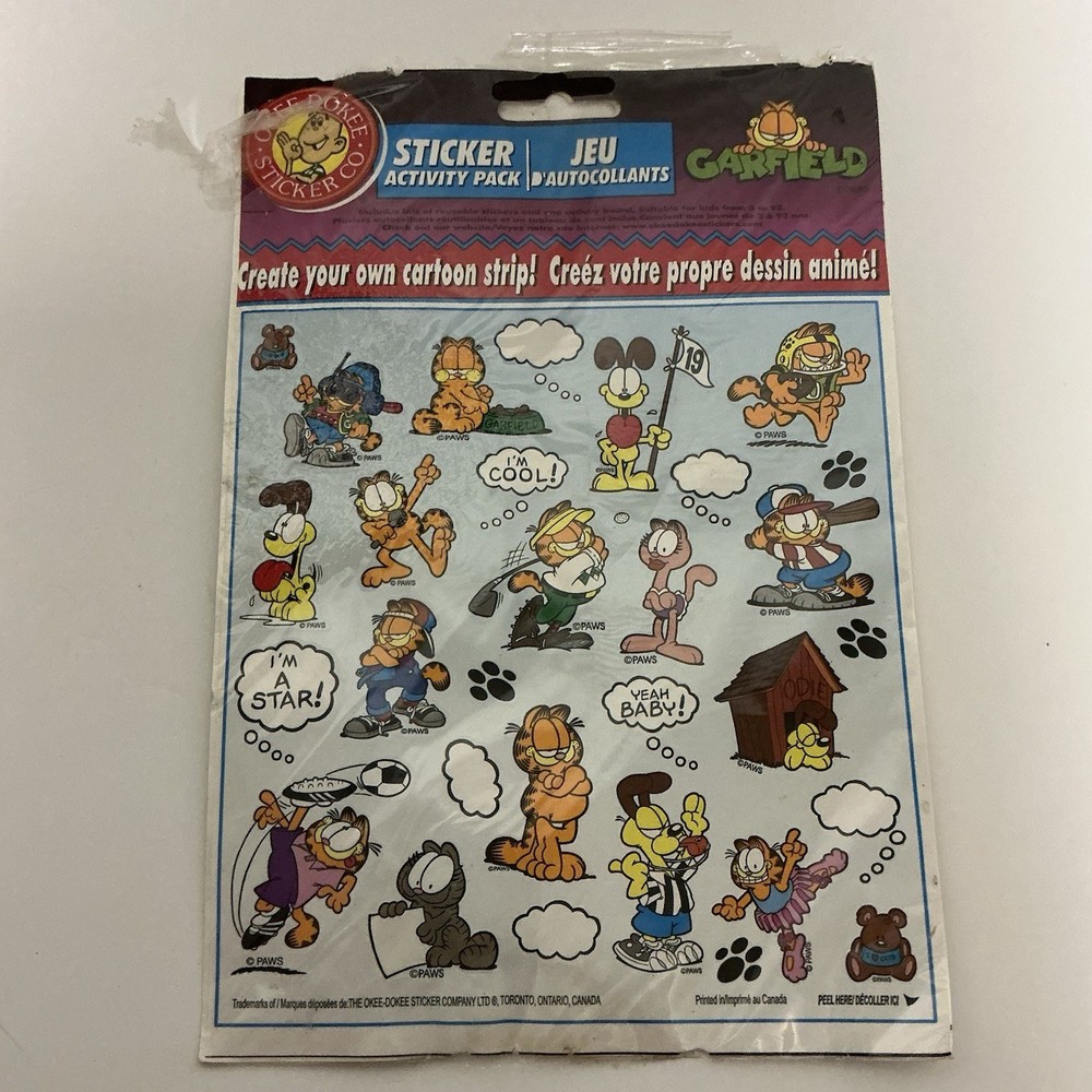 Okee Dokee Garfield Sticker Activity Pack Create Your Own Cartoon Strip DAMAGED