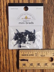 Doodlebug Design Inc. Mini Brads Beetle Black 25 Count 3/8″