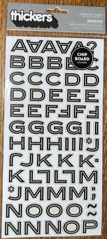 AMERICAN CRAFT THICKERS Meadow Glossy Chipboard Alphabet Alpha LETTERS NUMBERS